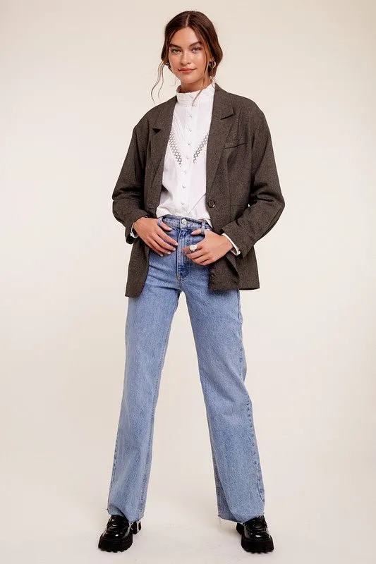 One Button Oversized Blazer