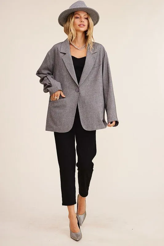 One Button Oversized Blazer