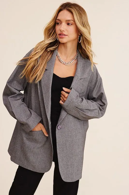 One Button Oversized Blazer