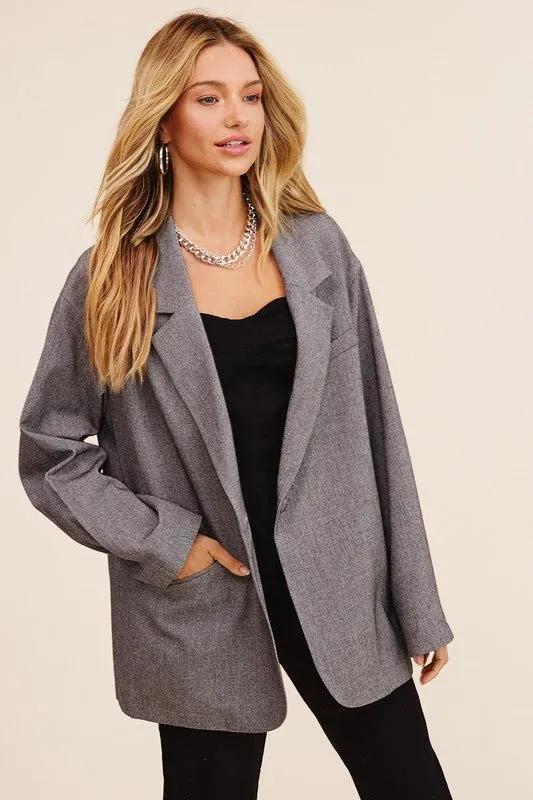 One Button Oversized Blazer