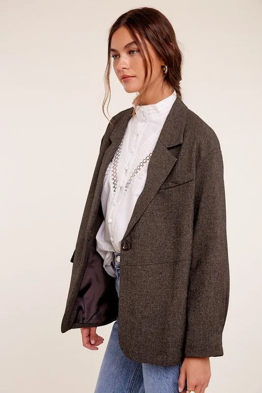 One Button Oversized Blazer