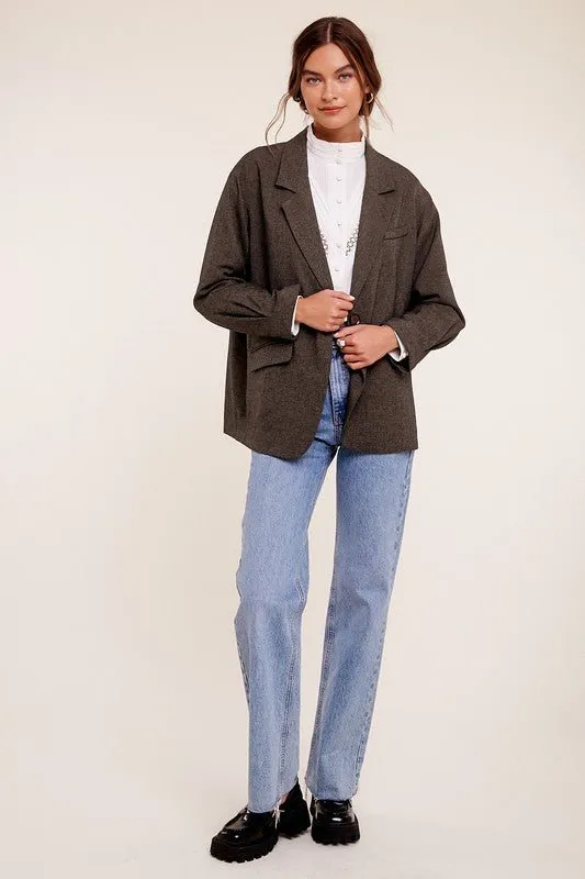 One Button Oversized Blazer