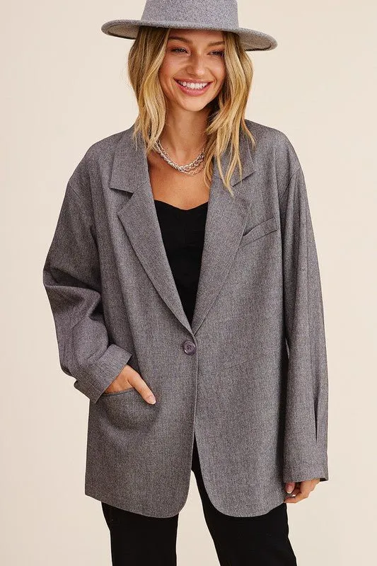 One Button Oversized Blazer