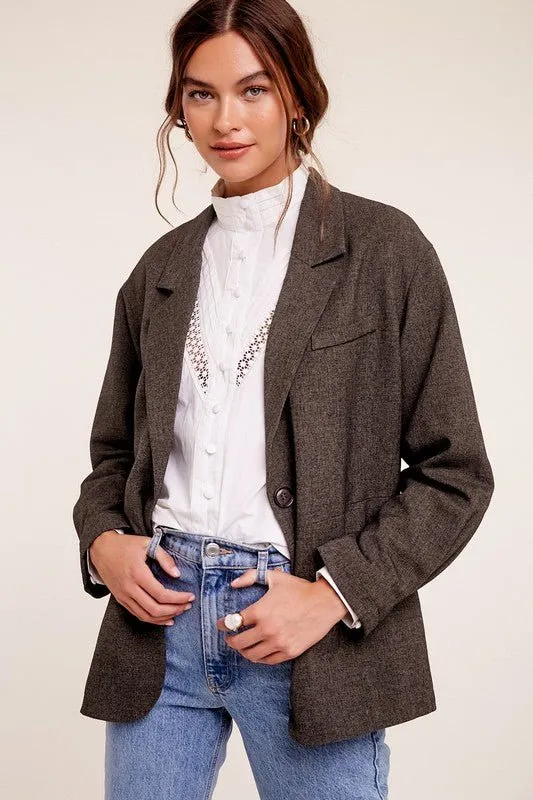 One Button Oversized Blazer