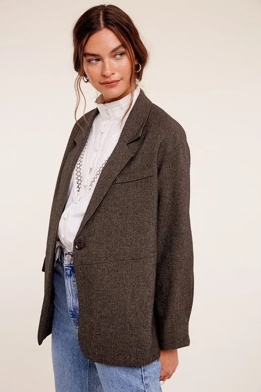 One Button Oversized Blazer