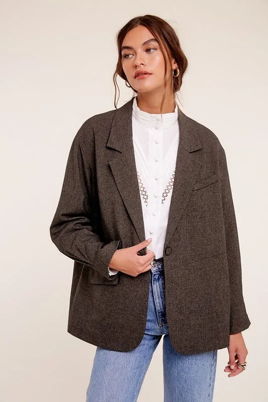 One Button Oversized Blazer