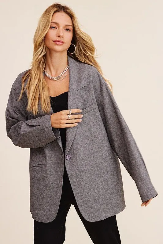 One Button Oversized Blazer