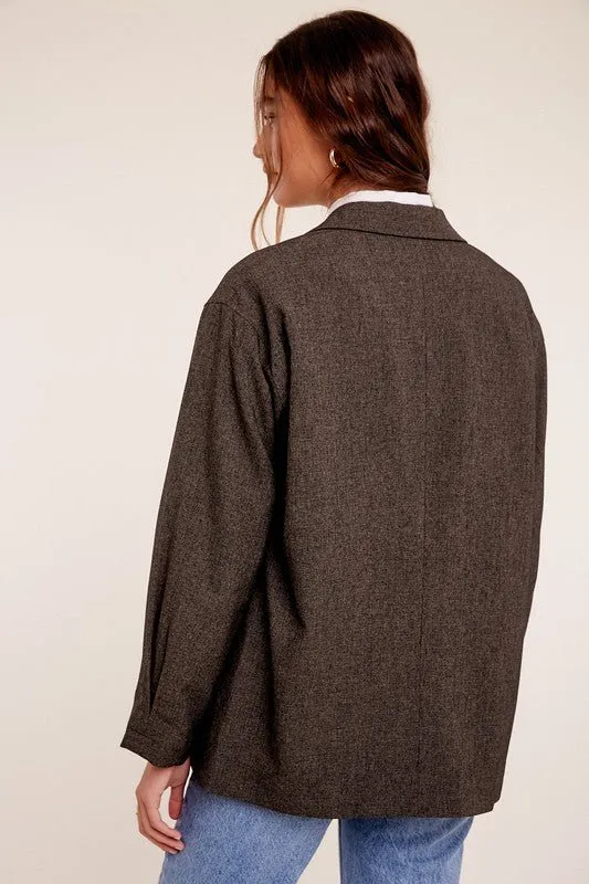 One Button Oversized Blazer