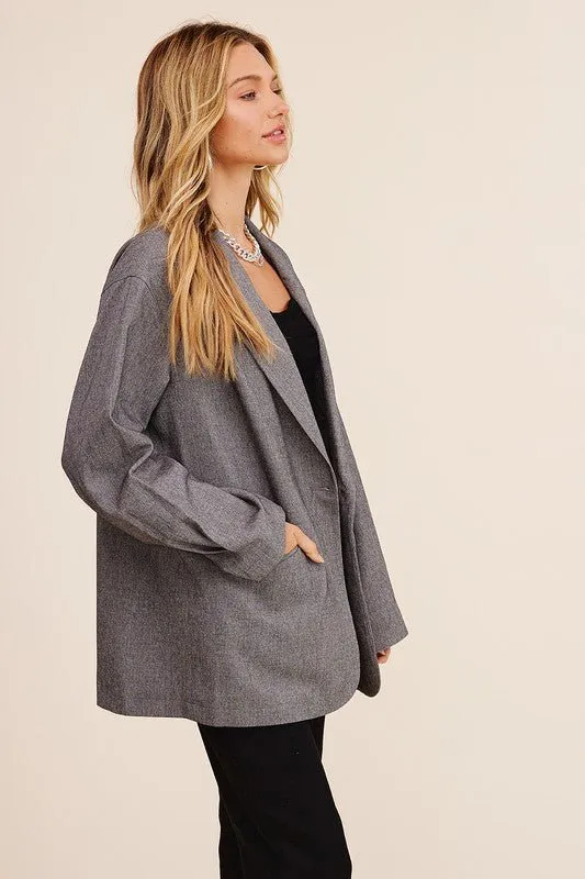 One Button Oversized Blazer