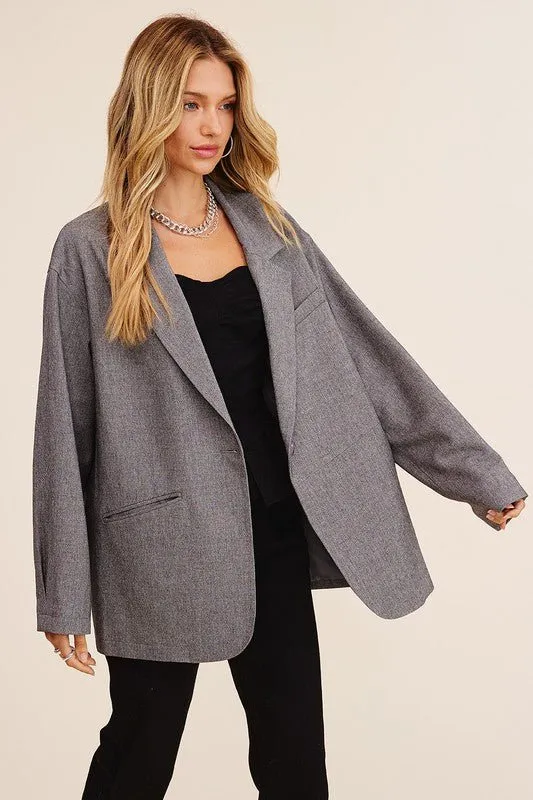 One Button Oversized Blazer