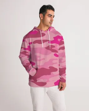 Pink 3 Color Camouflage Men's Hoodie