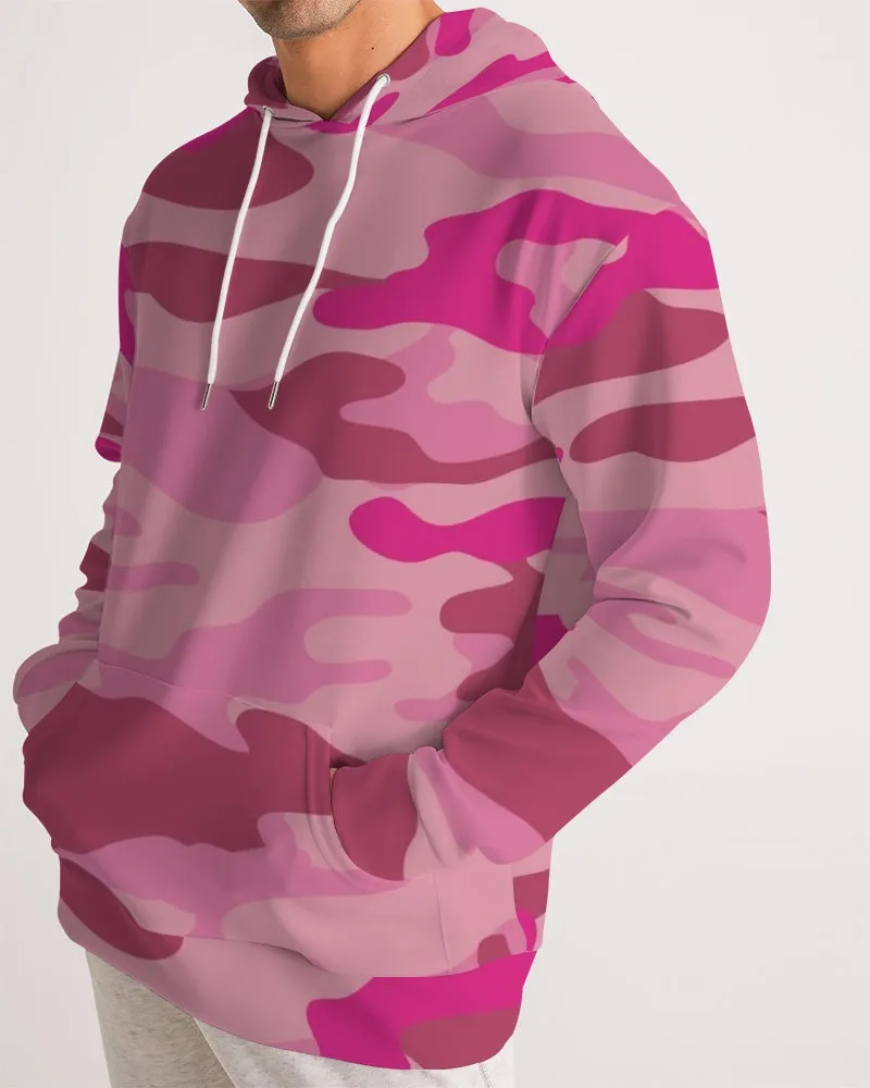 Pink 3 Color Camouflage Men's Hoodie