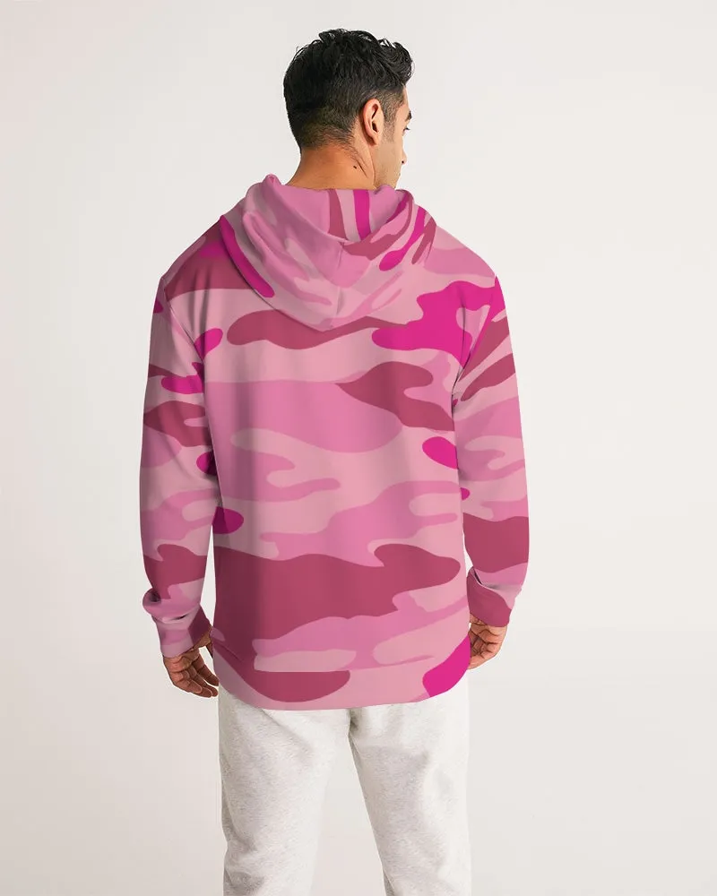 Pink 3 Color Camouflage Men's Hoodie