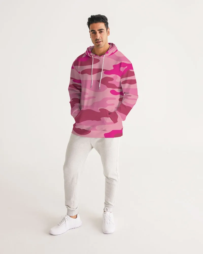 Pink 3 Color Camouflage Men's Hoodie