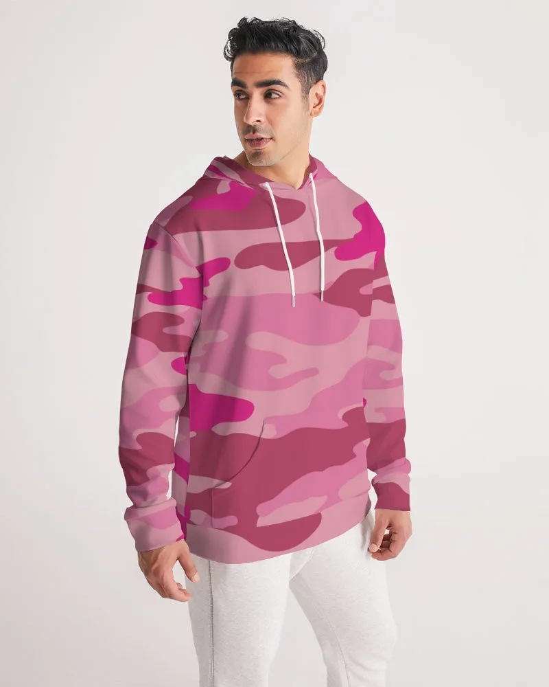 Pink 3 Color Camouflage Men's Hoodie