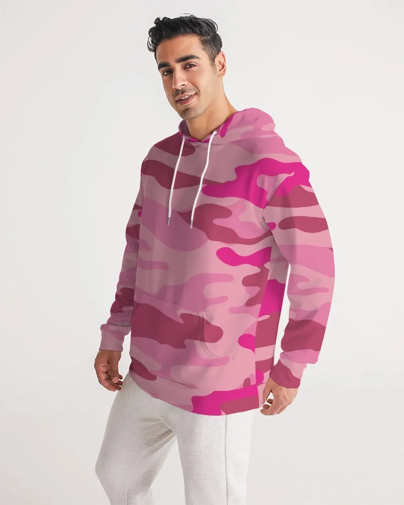 Pink 3 Color Camouflage Men's Hoodie