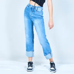 Relaxed cuffed denim jeans wholesale