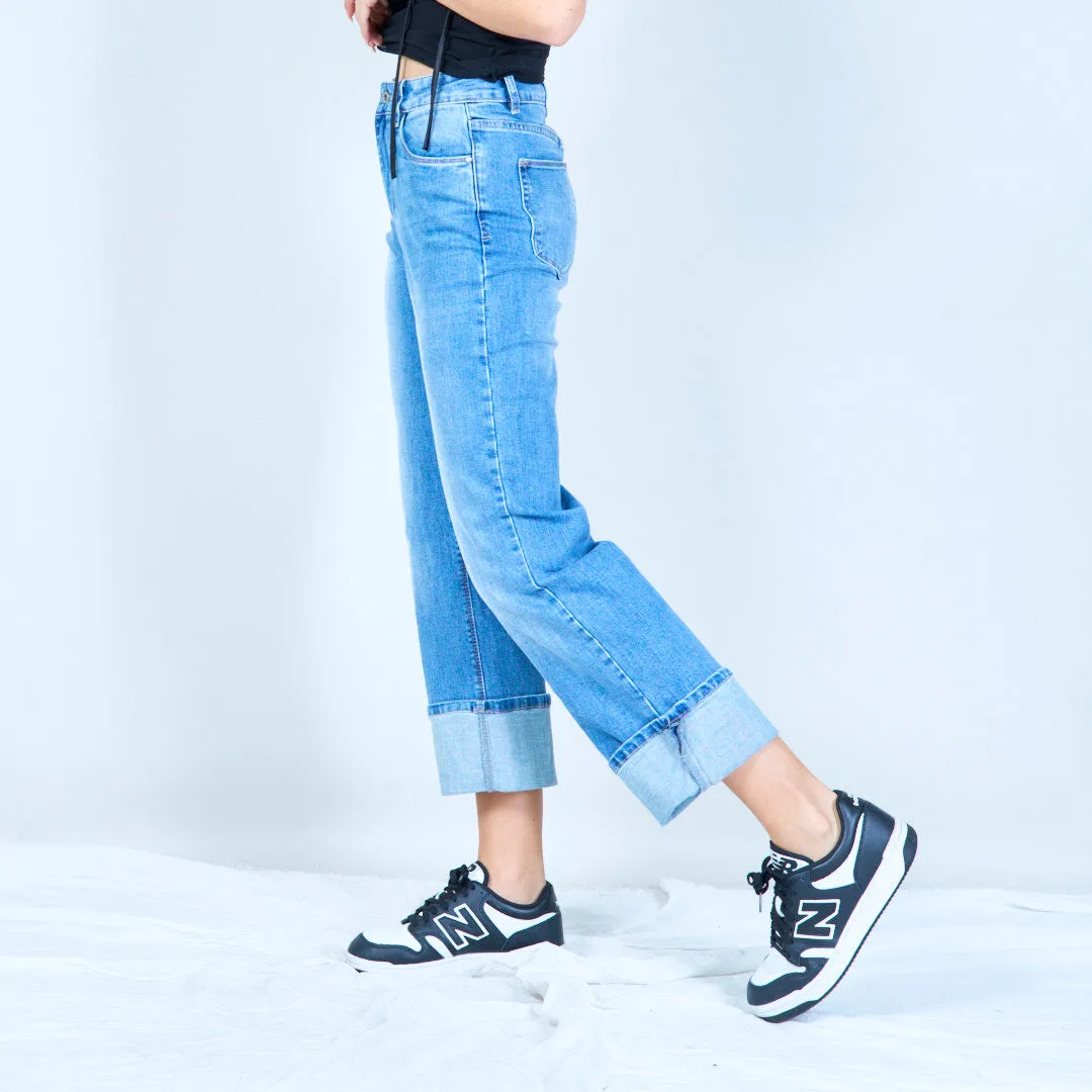 Relaxed cuffed denim jeans wholesale