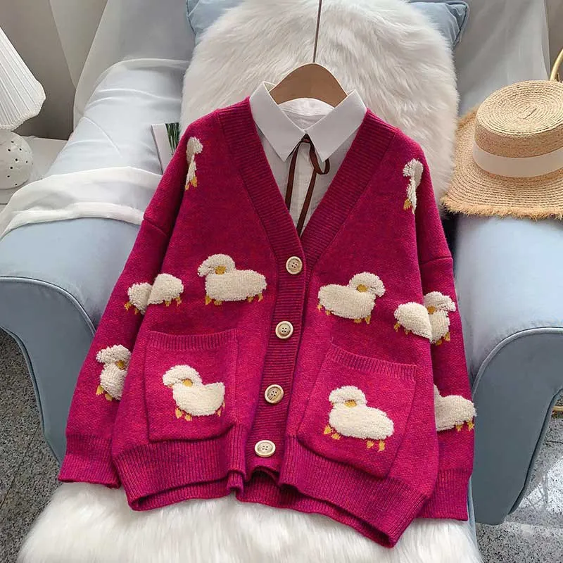 Ship Trendy Loose Knitted Women's Cardigan