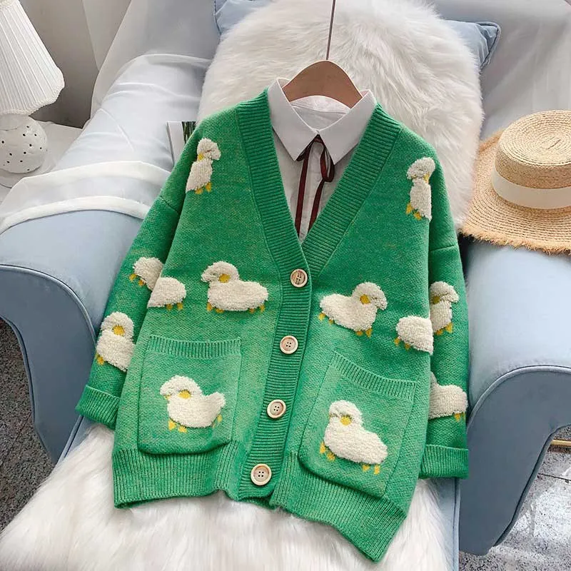 Ship Trendy Loose Knitted Women's Cardigan