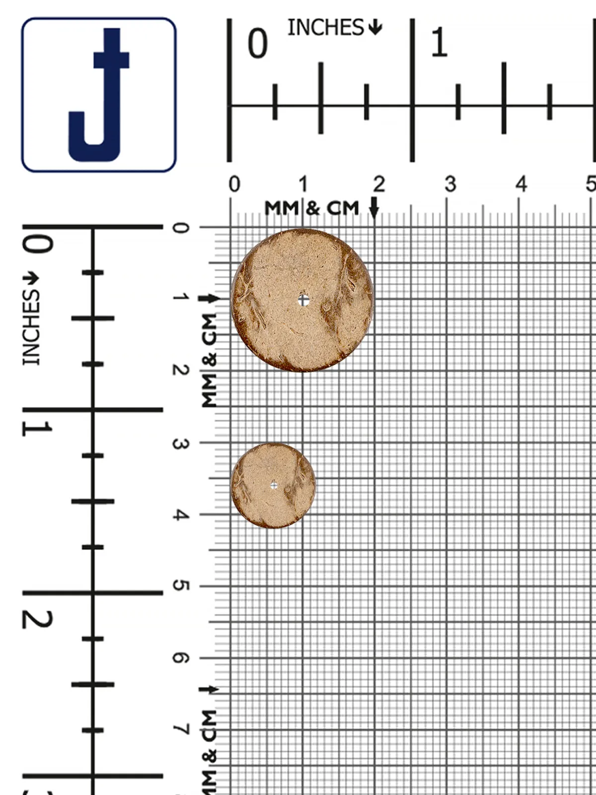 Single Hole Rivil-Civil Natural Coco Buttons
