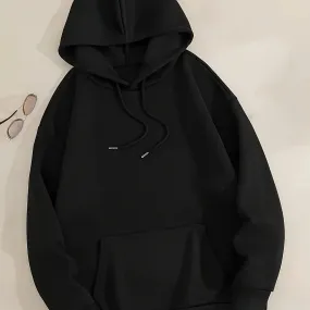 Soft Men's Casual Solid Color Hoodie, Trendy Hooded Sweatshirt For Spring/Autumn Wear, Outdoor Cloth