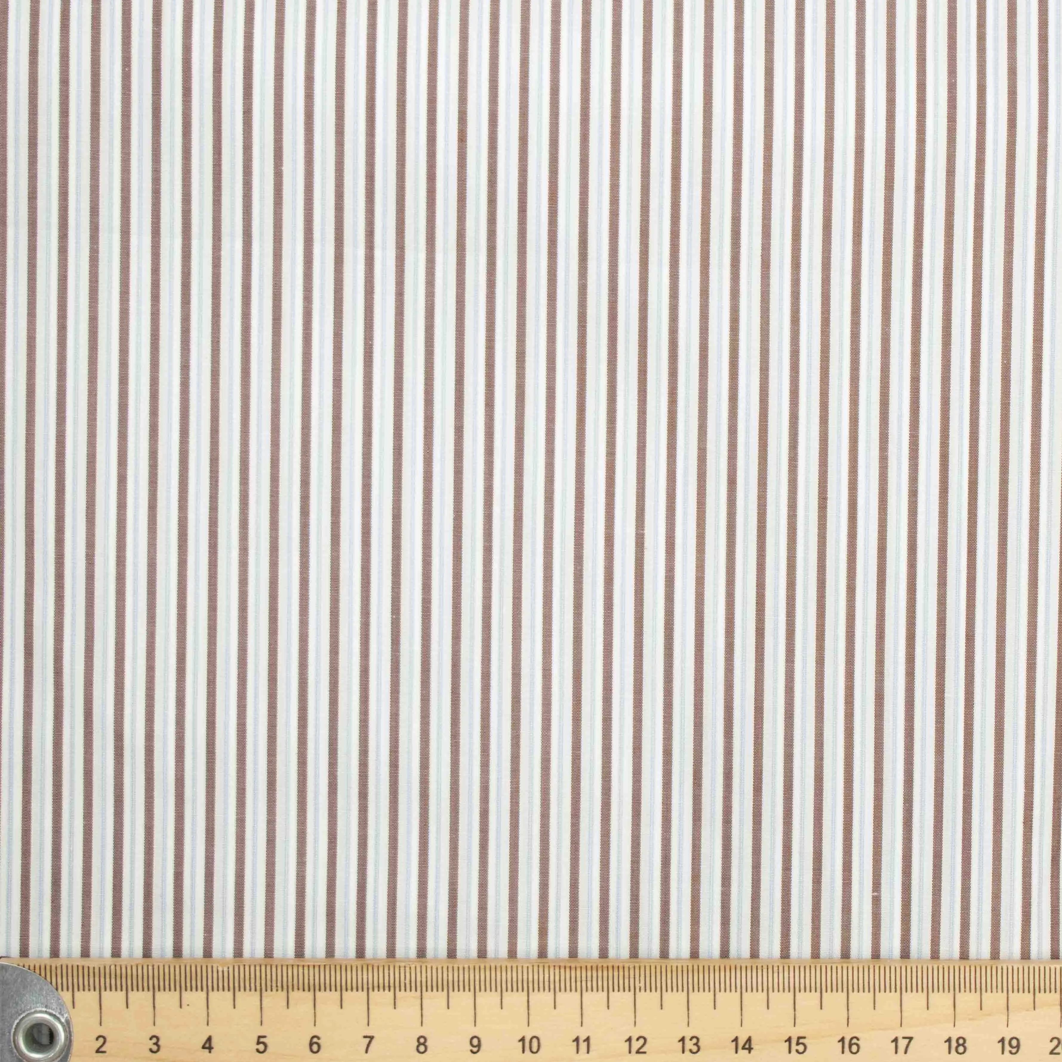 Stripe Shirting Design-47 Brown & Light Blue
