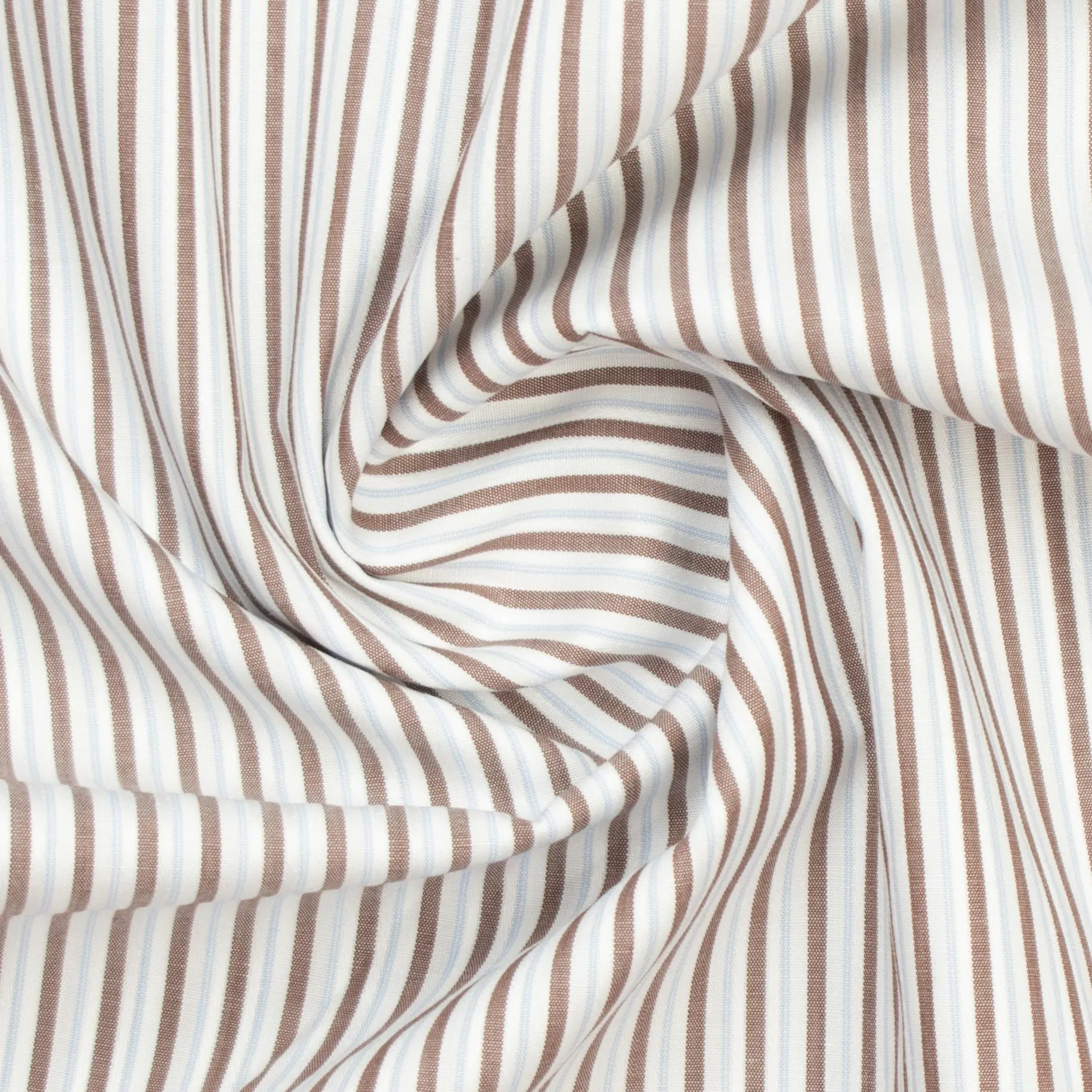 Stripe Shirting Design-47 Brown & Light Blue