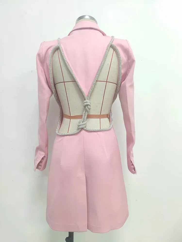 Trend4us Women’s Backless Blazer Dress