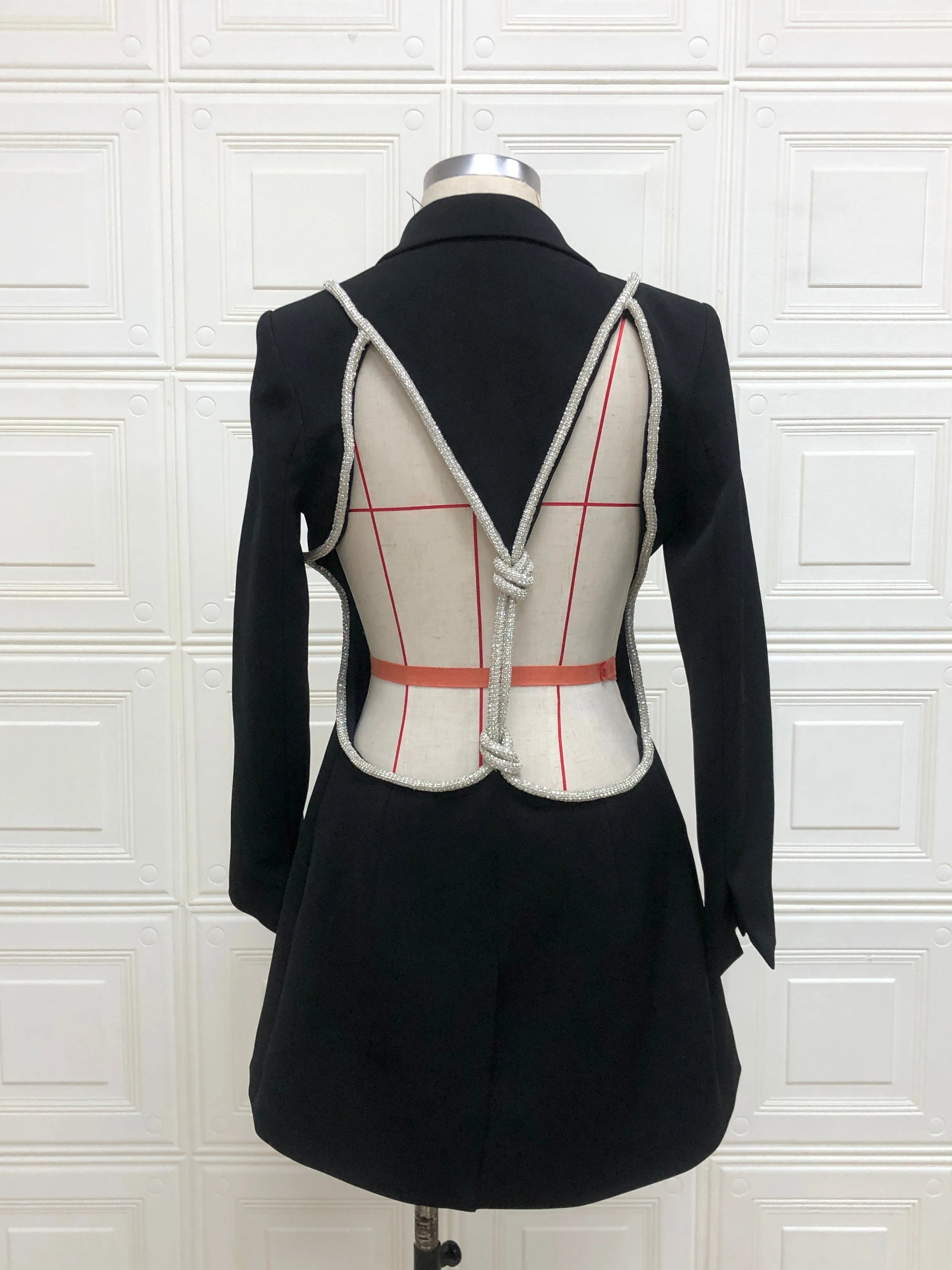 Trend4us Women’s Backless Blazer Dress