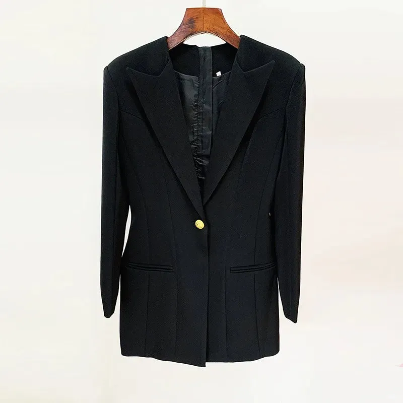 Trend4us Women's Luxe Fitted Blazer Dress