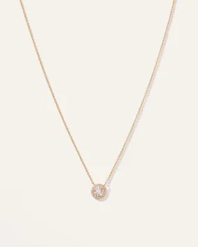 White Topaz Round Halo Necklace