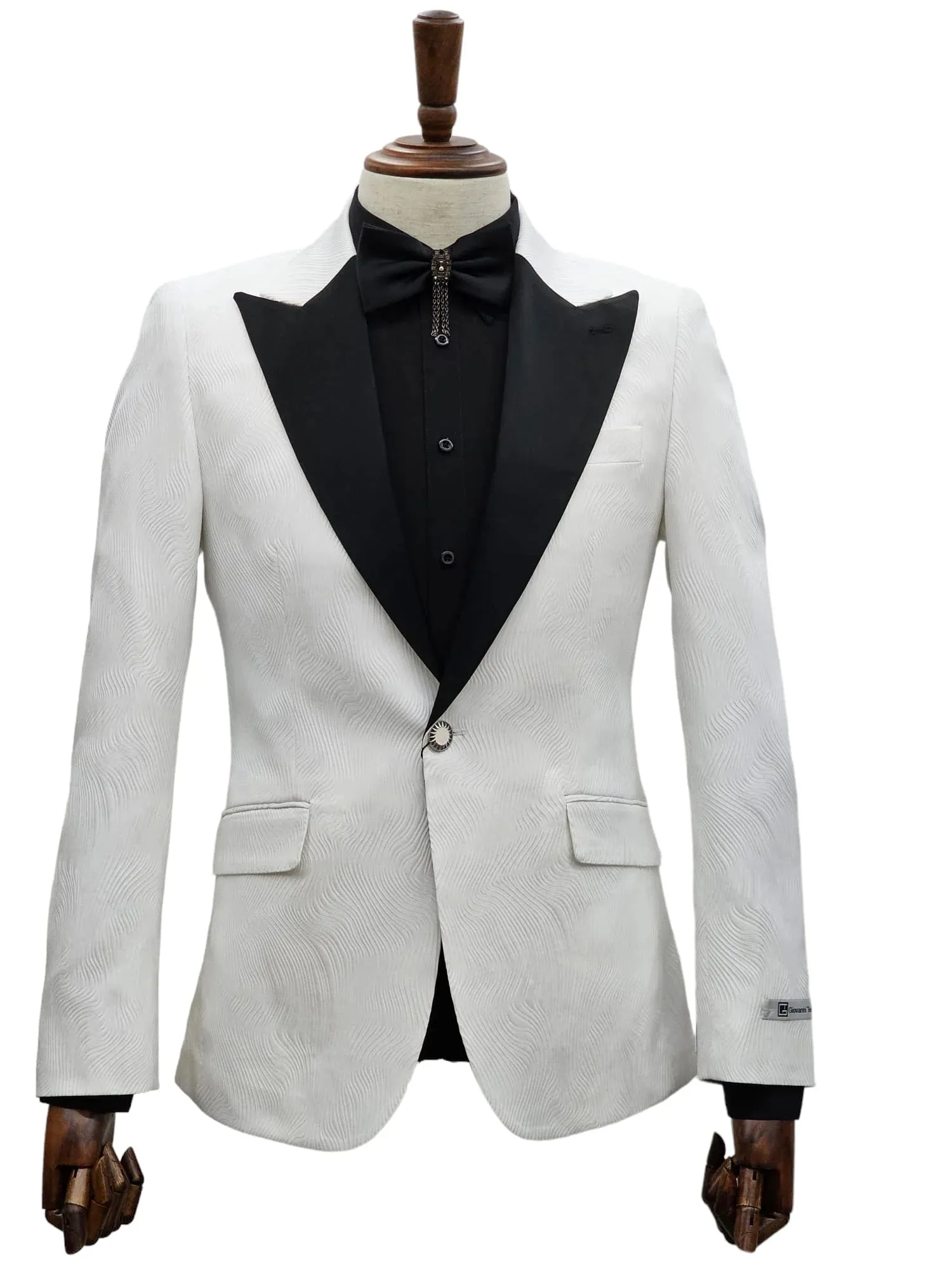 White Tuxedo with Black Trim - Timeless Elegance - 2024 Prom and Wedding Seasons