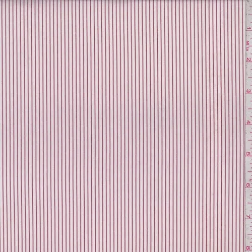 White/Garnet Pinstripe Shirting Fabric