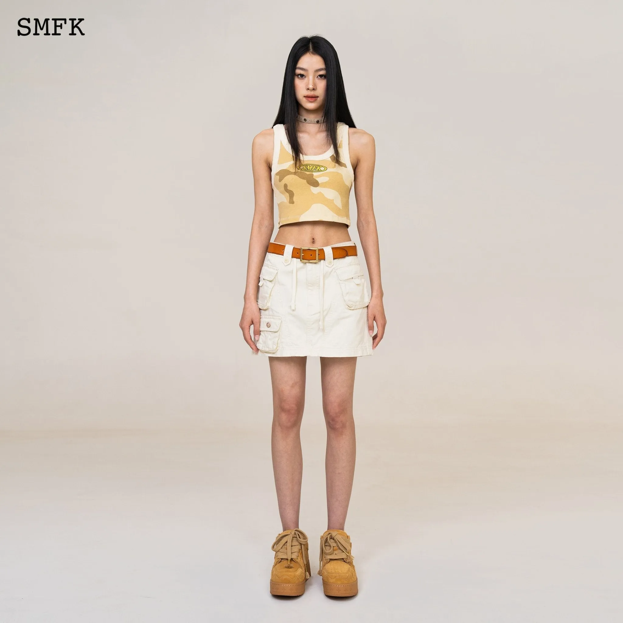 WildWorld Cream Stray Mini Skirt