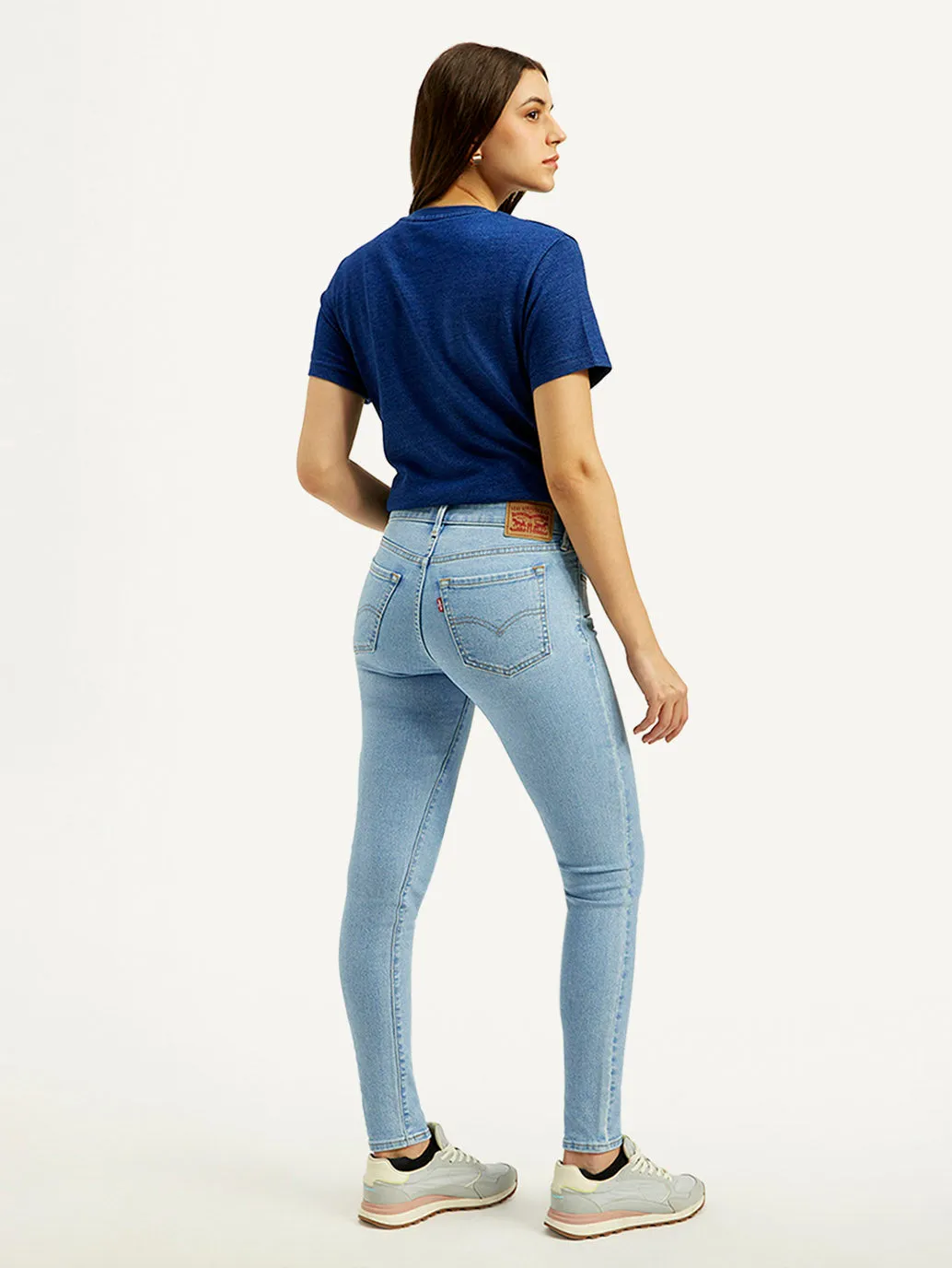 Women's Mid Rise Skinny Fit Light Blue Jeans